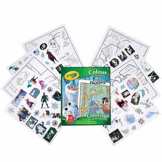 Crayola 32 Count Colour & Sticker Pages, Disney Frozen - Case of 12 Packs