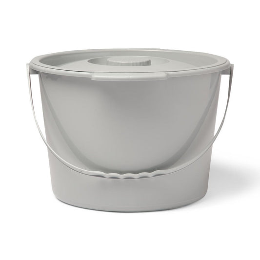 Medline Commode Buckets with Lid and Plastic Handle