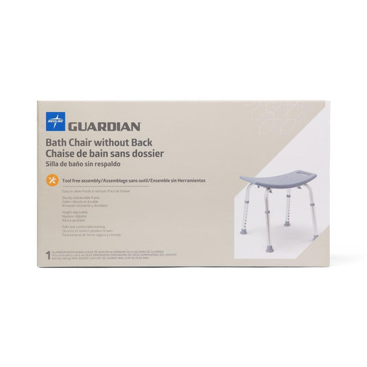 Medline Shower Chair without Back, 400lb Weight Capacity