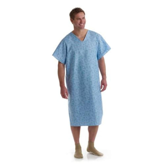 Traditional Patient Gown with Tied Back, Reusable, One Size