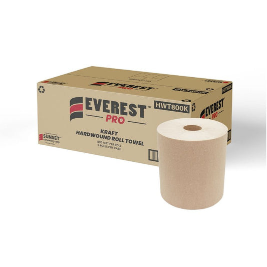 Everest Pro ™ Kraft Paper Towel Rolls, 1 Ply, 7.85" x 800'- Case of 6 Rolls
