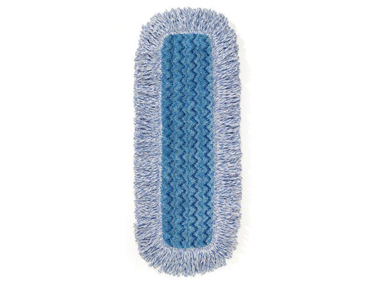 HYGEN 18" High Absorbency Microfiber Mop Pad with Fringe, Blue - 6 Per Case