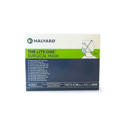 A Halyard The Lite One Surgical Mask box