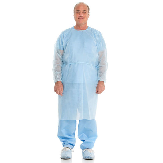 Halyard Isolation Gown, Spunbond, XL, Blue - 100 Per Case