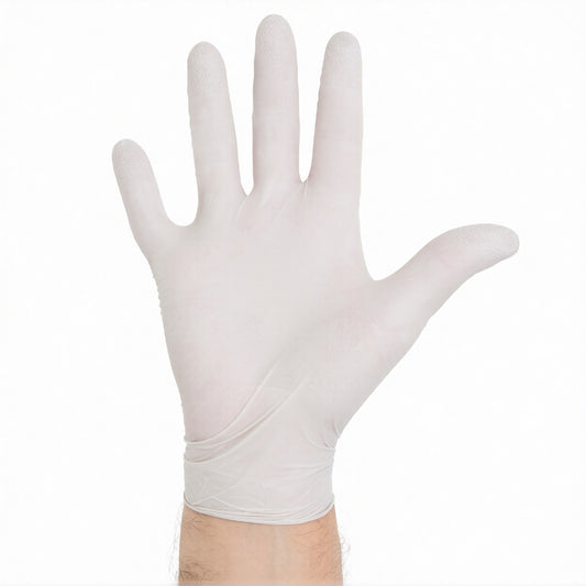 Halyard Sterling® Exam Glove, Nitrile, Powder Free, Beaded Cuff, Textured Fingertip, 9.5" White