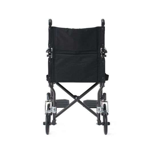 Medline Basic Steel Transport Chairs with 8" Wheels, Full Length, Swing Away