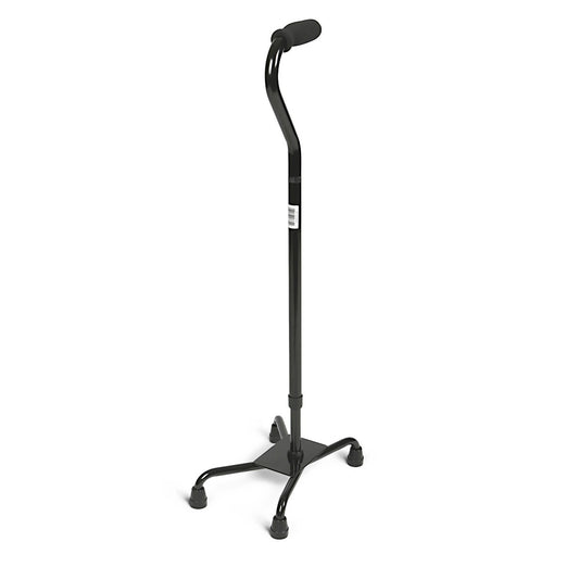 Medline Aluminum Quad Cane with Large Base, 300 lb. Weight Capacity, Black E0105