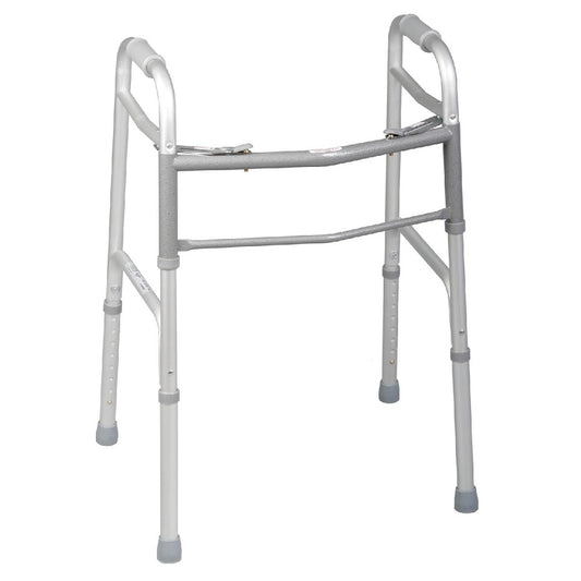 Medline Junior Walker, 2 Button, Folding, 1" Adjustable, 300 lbs. E0135