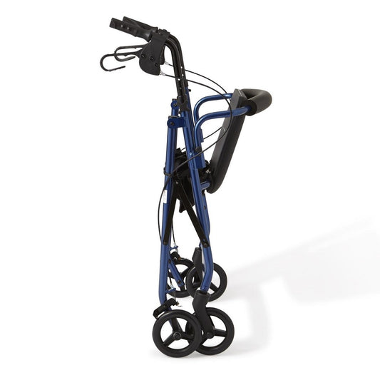 Medline Basic Steel Rollator, 8" Wheels, 350-lb. Weight Capacity, Blue, One
