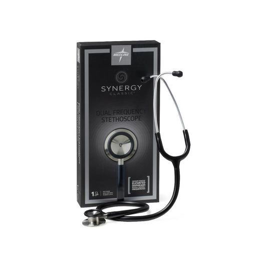 Medline Synergy Dual-Frequency Stethoscope, Black, MDS926501