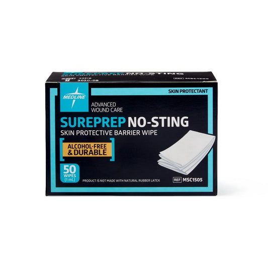 Medline Sureprep® No-Sting Skin Protectant Wipes, Box of 50