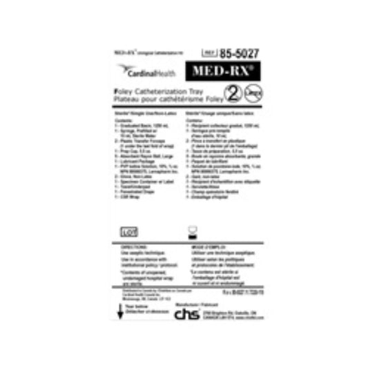 Med-Rx® Foley Catheterization Tray- 85-5027 - Case of 16 Tray