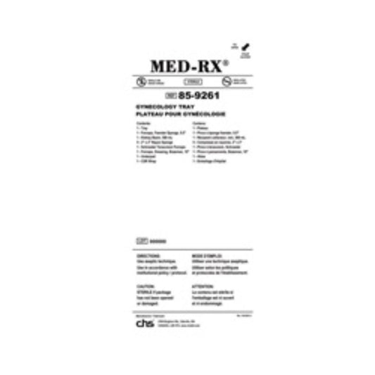 Med-Rx® Gynecology Tray - 85-9261 - Case of 10