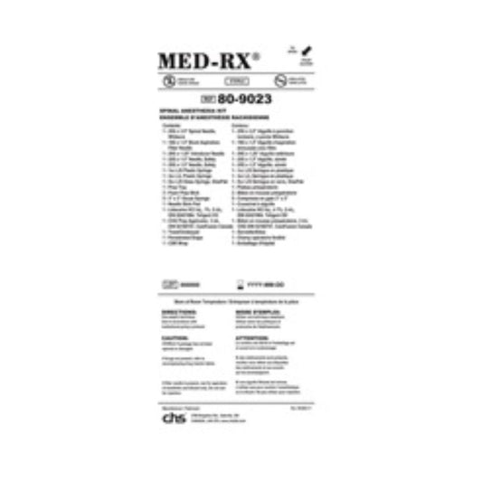 Med-Rx® Spinal Anesthesia Tray- 80-9023N - Case of 10 Tray