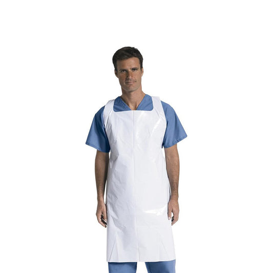 Medline Disposable Polyethylene White Aprons