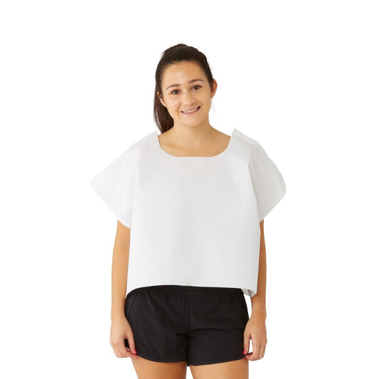 Medline White Tissue Disposable Exam Capes, 30x21" - Case of 100