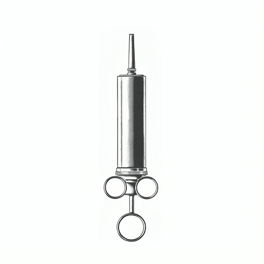 Metal Ear Syringe, With 2 Tips & Protection Shield