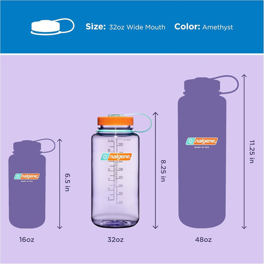 Nalgene Amethyst Sustain, Wide Mouth Water Bottle, 32 oz.