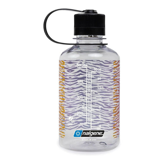 Nalgene Clear Rainbow Zebra, Narrow Mouth Water Bottle, 16 oz.