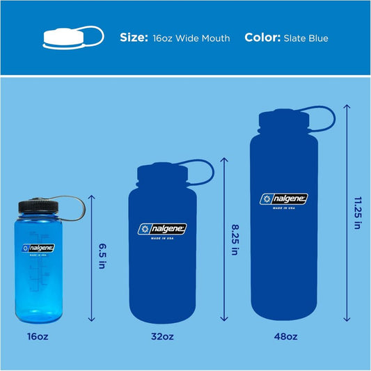 Nalgene Slate Sustain SB, Wide Mouth Water Bottle, 16 oz.
