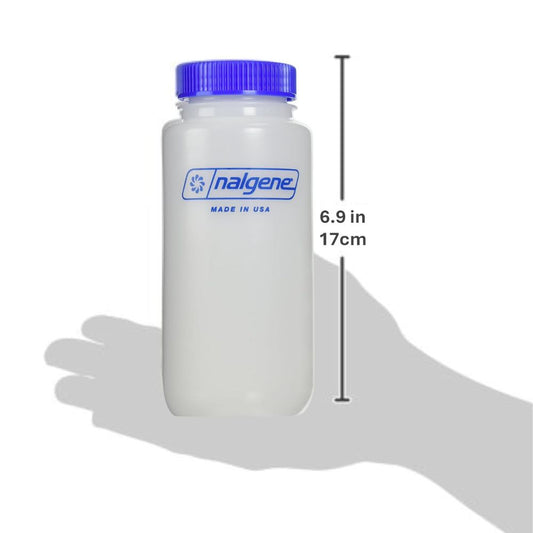 Nalgene WM Round with Logo and Blue non-Loop-Top , HDPE, 16 oz.