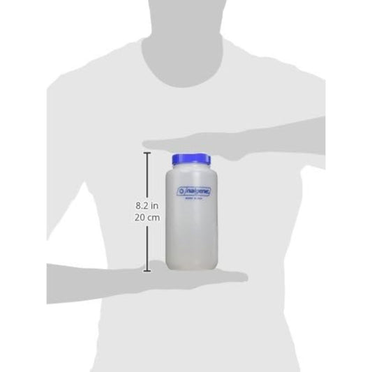 Nalgene Wide-Mouth Round with Logo and Blue non-Loop-Top, HDPE, 32 oz.