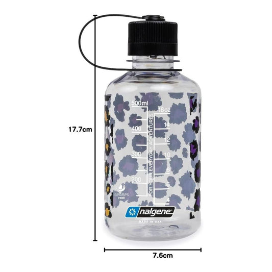 Nalgene Clear Rainbow Cheetah, Narrow Mouth Water Bottle, 16 oz.