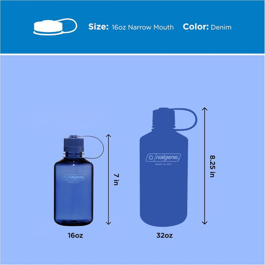Nalgene Denim Sustain, Narrow Mouth Water Bottle, 16 oz.