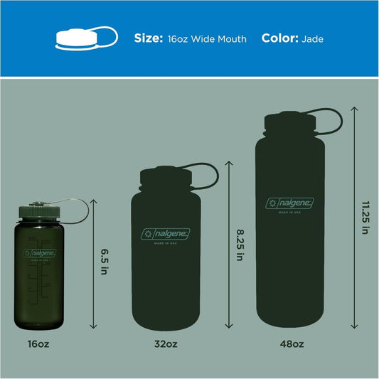 Nalgene Jade Sustain, Wide Mouth Water Bottle, 16 oz.