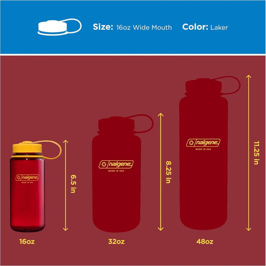 Nalgene Laker Sustain, Wide Mouth Water Bottle, 16 oz.