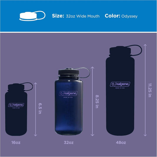 Nalgene Odyssey Grey Sustain, Wide Mouth Water Bottle, 32 oz.