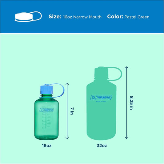 Nalgene Pastel Green Sustain, Narrow Mouth Water Bottle, 16 oz.