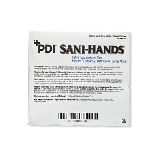 PDI SANI-HANDS Sanitizing Wipes, Box of 100
