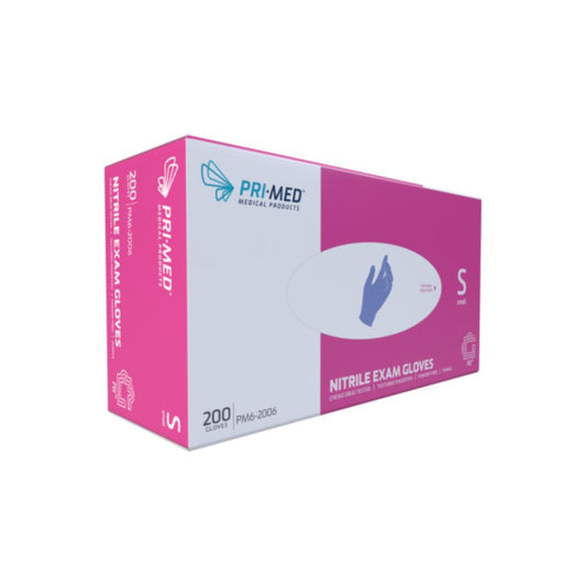 Fit Nitrile Exam Gloves - Textured Fingertips, Violet Blue