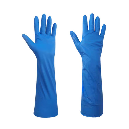Soft EC Extended Cuff Nitrile Exam Gloves - 16" Extended Cuff, Blue