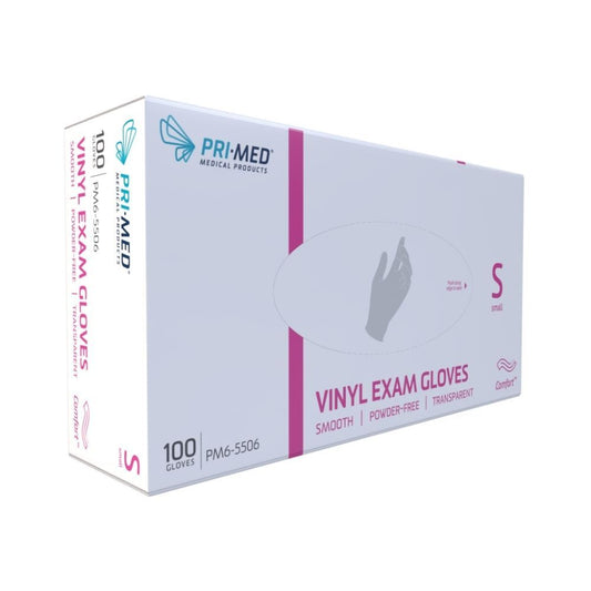 Clear Vinyl Exam Gloves - Smooth, Clear