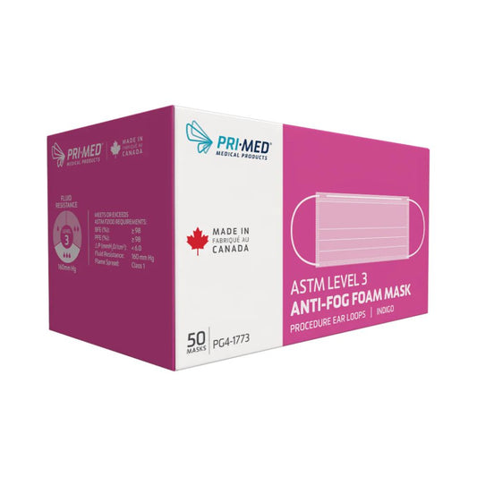 PRIMED ASTM Level 3 Anti-Fog Foam Mask - Blue