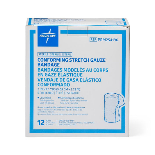 Medline Sterile Conforming Gauze Bandage, 2" x 4.1 yd