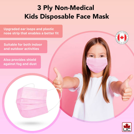 Kids Disposable Face Mask Made In Canada | Masques Jetable Pour Enfants - (50Pcs)