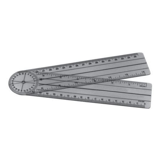 Plastic Goniometer, two 180º scales, 20cm 8"