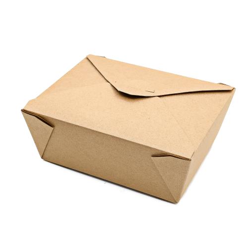 Premier Essential Food Box #8, PE-lined with Fold Lids, Kraft, Small, 300/Case