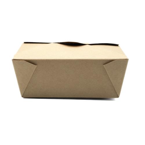 Premier Essential Food Box #8, PE-lined with Fold Lids, Kraft, Small, 300/Case