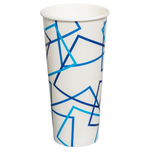 Premier Essential Cold Paper Cup with Design, 32 oz, White, 500/Case