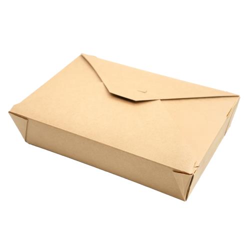 Premier Essential Food Box #2, PE-Lined with Fold Lids, Kraft, Medium, 200/Case