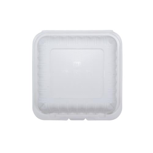 Premier Essential MFPP Hinged Container, 9" X 9", 1 Compartment, White, 150/Case