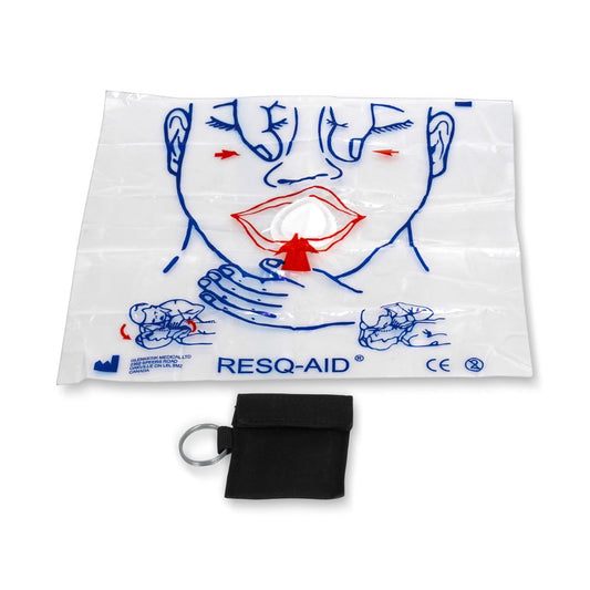 Face Print Shield in Ziploc with Key Chain Pouch Black, 8x8 cm - Case of 100