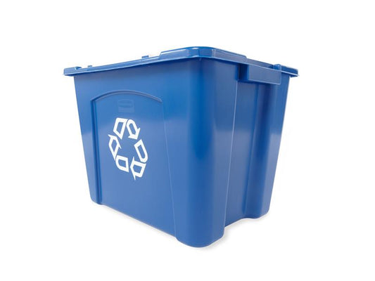 Rubbermaid 14-Gallon Recycling Box, Blue