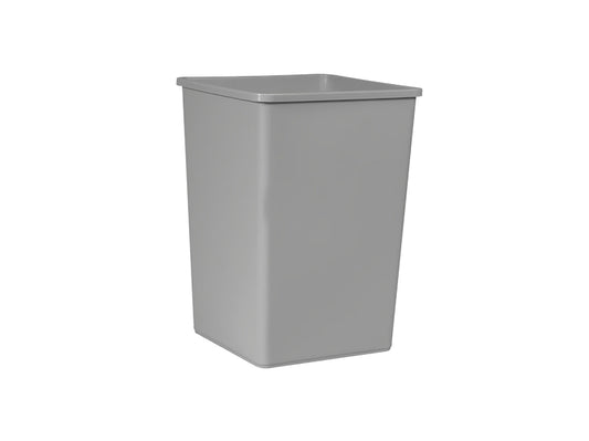 Rubbermaid Untouchable 35-Gallon Square Grey Trash Container, 1