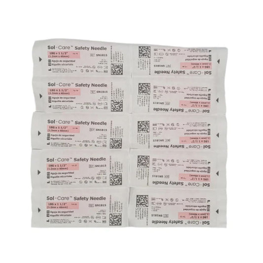 SOL-CARE™ Safety Needle Only - Flip Style, 18G x 1 1/2 in.- Box of 100