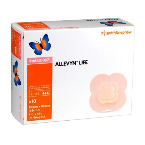 Smith & Nephew ALLEVYN™ Life Advanced Foam Wound Dressing (5-Layer), 10.3cm x 10.3cm
